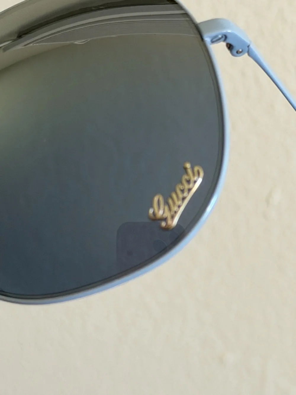 Authentic Gucci Blue Frame Sunglasses with Blue Gradient Lenses
